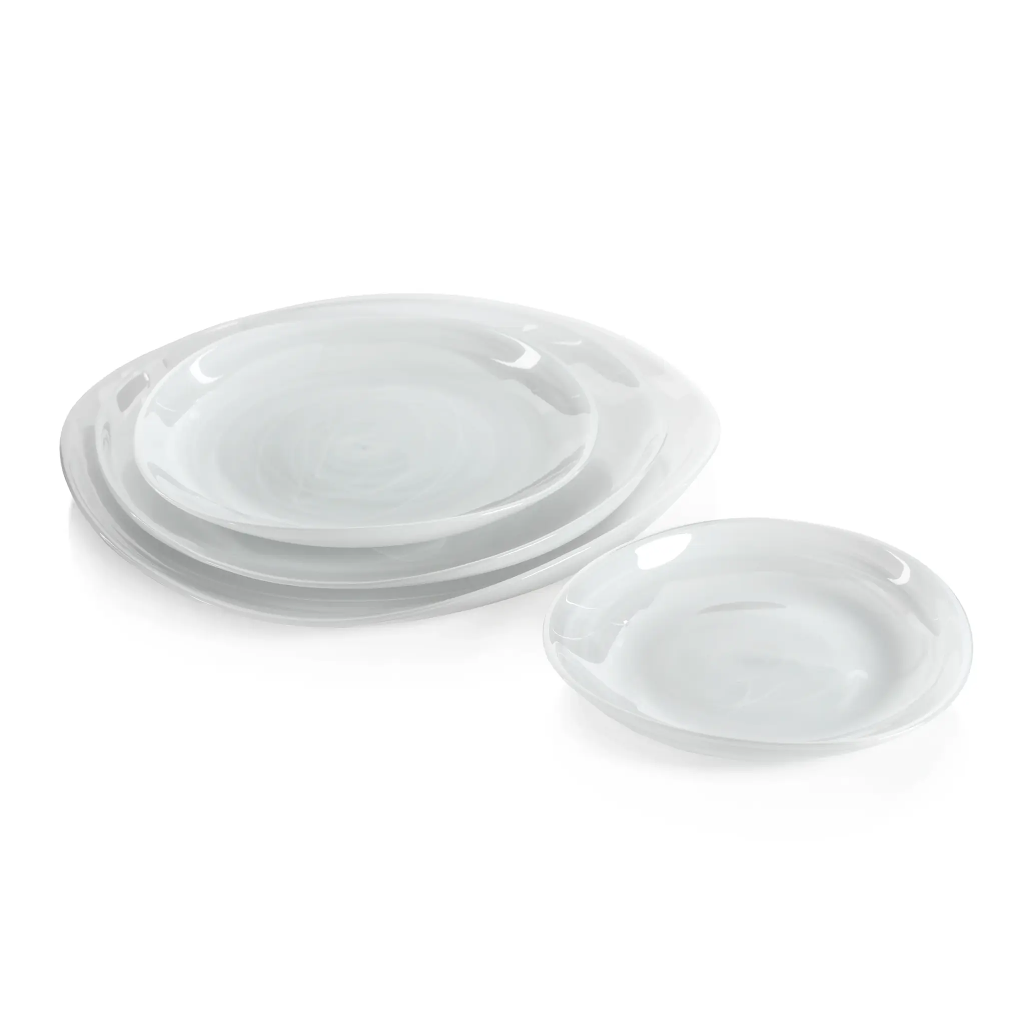 Zodax Monte Carlo Alabaster Glass Plate - White - Medium