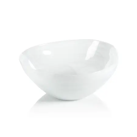 Zodax Monte Carlo Alabaster Glass Bowl - White - Medium