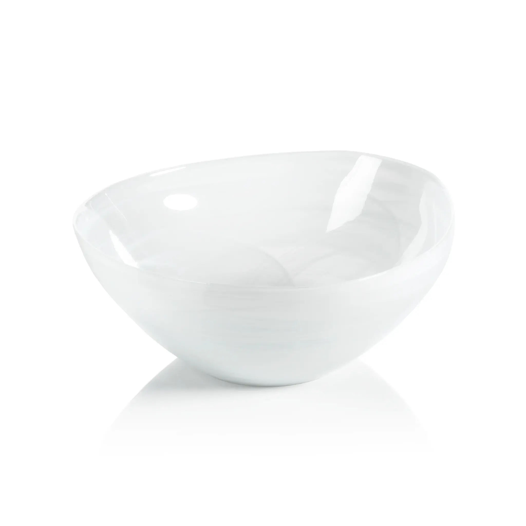 Zodax Monte Carlo Alabaster Glass Bowl - White - Medium