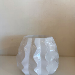 White Ceramic Wave Vase