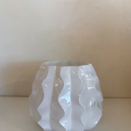 White Ceramic Wave Vase