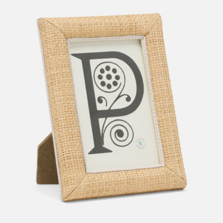 Pigeon & Poodle Hanford Natural/White Raffia Frame 5x7