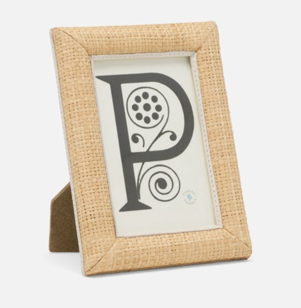 Pigeon & Poodle Hanford Natural/White Raffia Frame 5x7