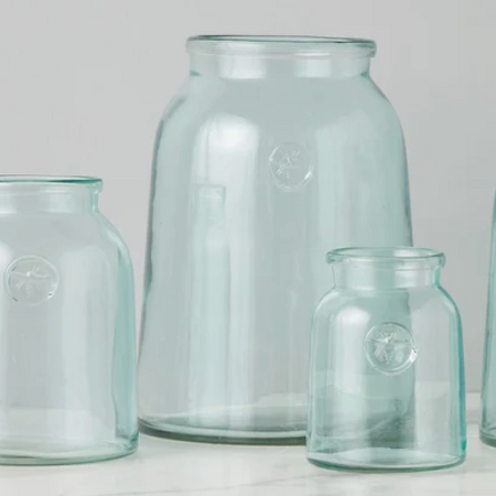 Etu Home French Bee Mason Jar Vase, Large
