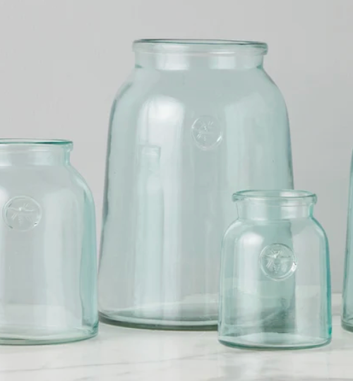 Etu Home French Bee Mason Jar Vase, Large