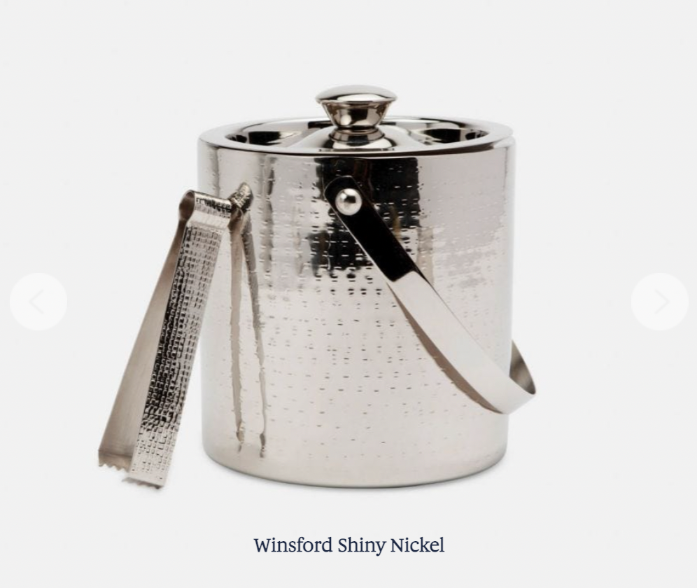 Blue Pheasant Winsford Shiny Nickel Ice Bucket