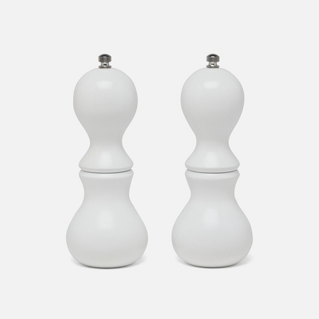 Blue Pheasant Benoit White Lacquer Set of Salt & Pepper Grinders