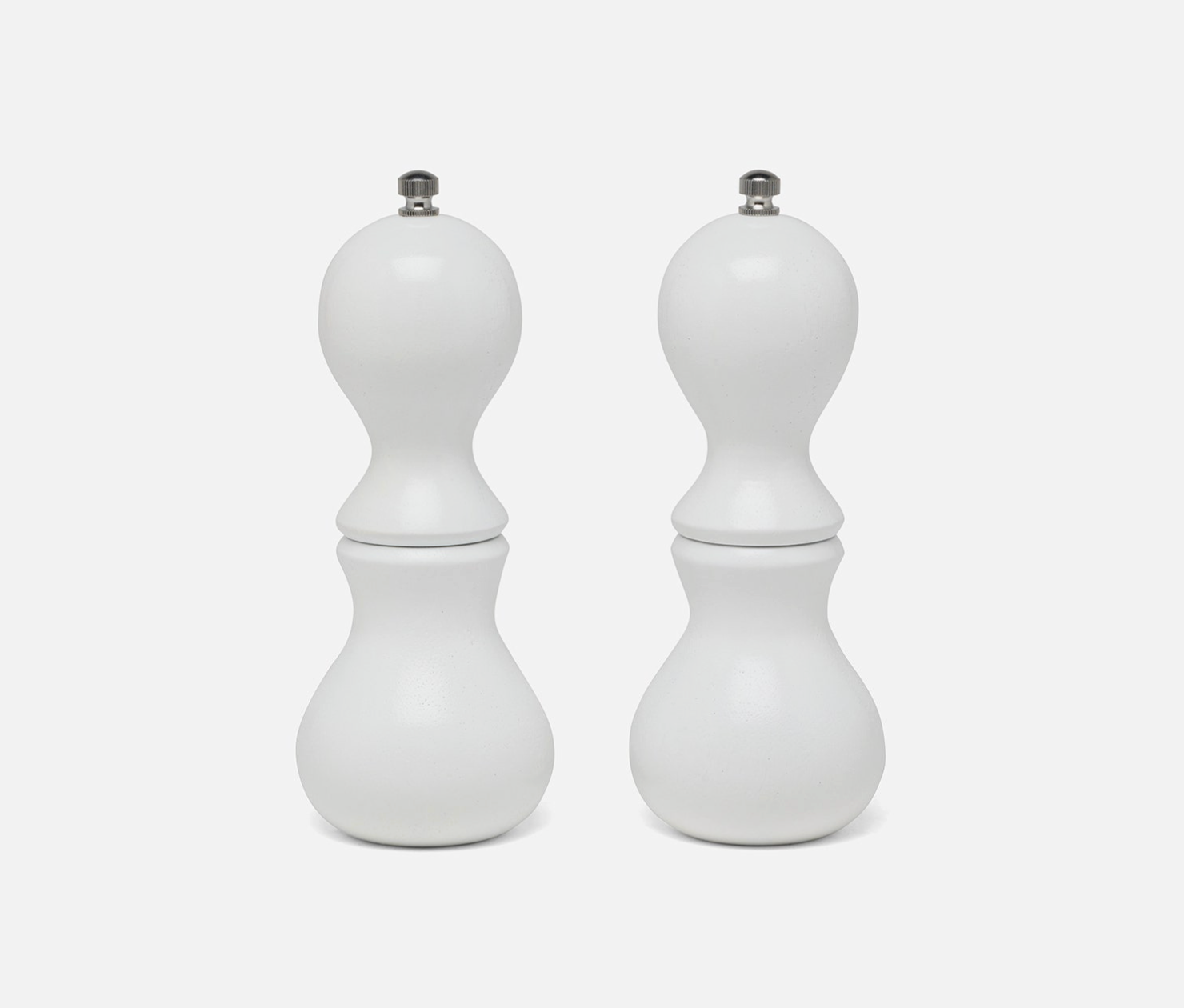 Blue Pheasant Benoit White Lacquer Set of Salt & Pepper Grinders