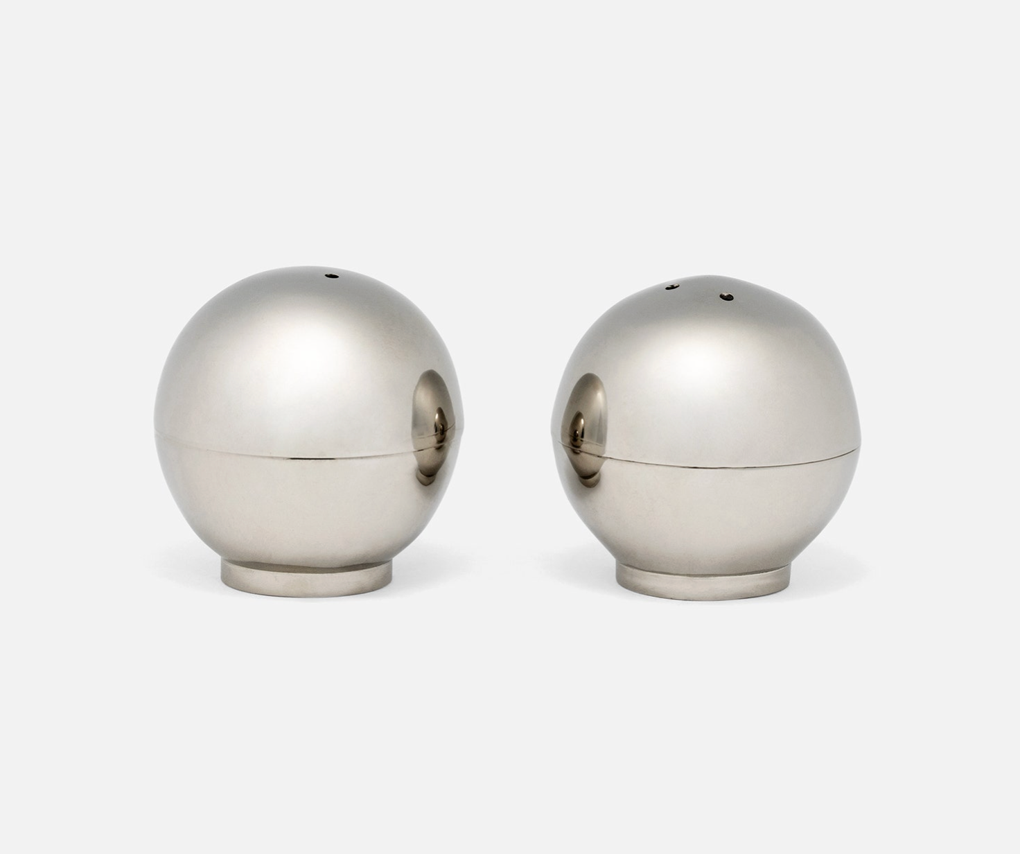 Blue Pheasant Helios Polished Silver Brass Salt & Pepper Shakers