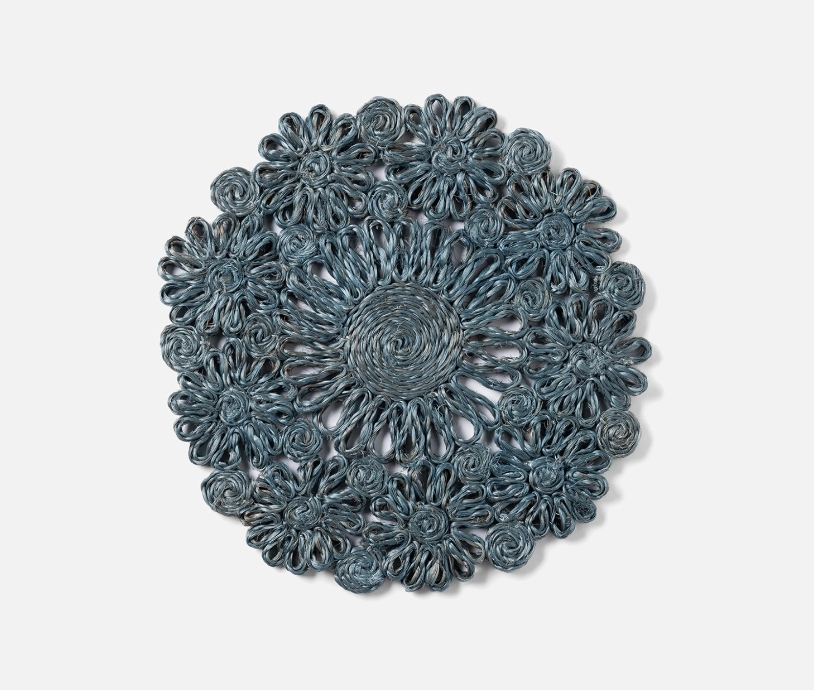 Blue Pheasant Eliana Dark Teal Round Floral Placemat