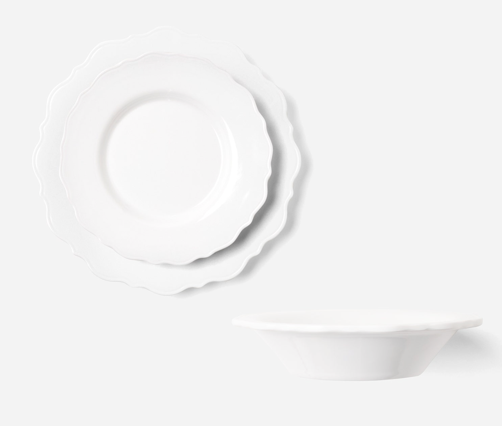 Blue Pheasant Laguna White Melamine Dinnerware - Set of 4
