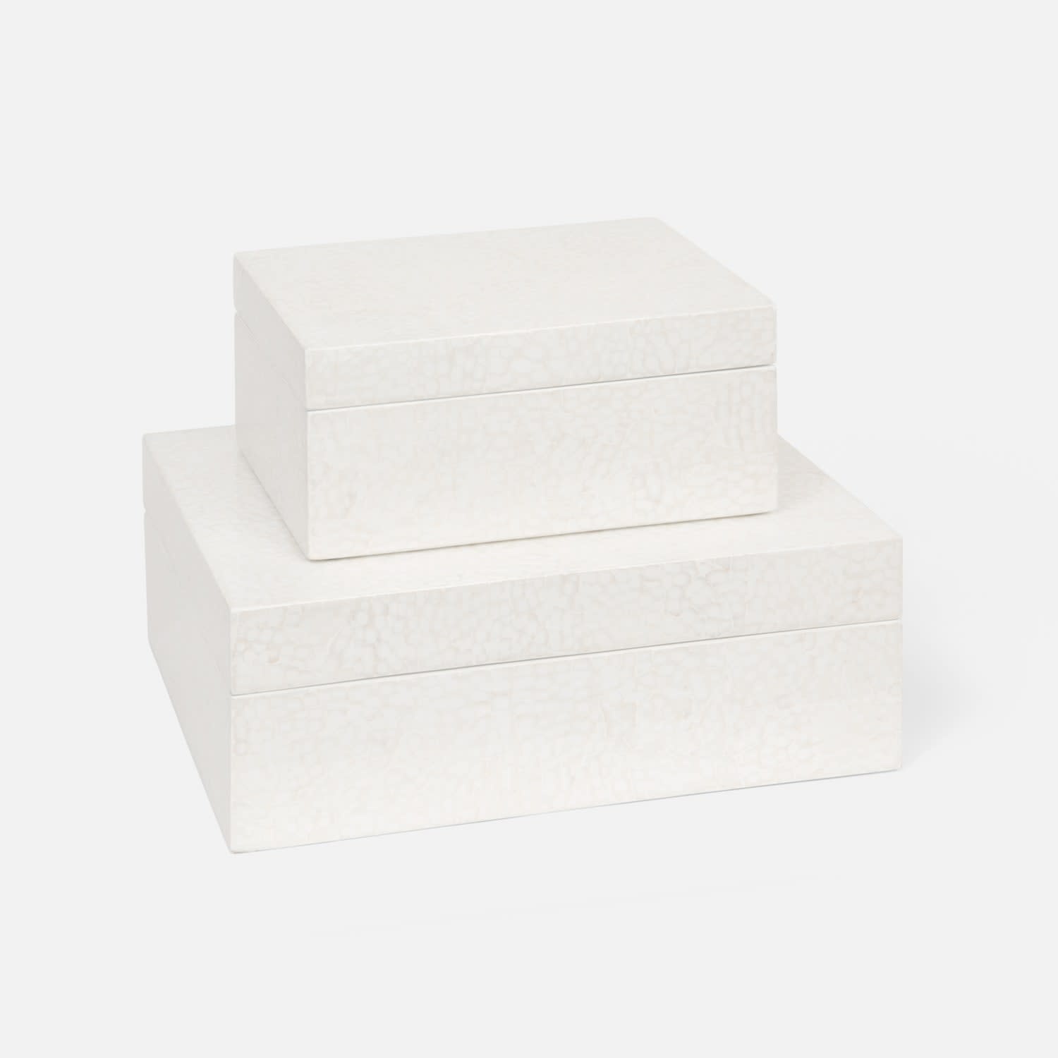 Made Goods Della White Lacquered Eggshell Box