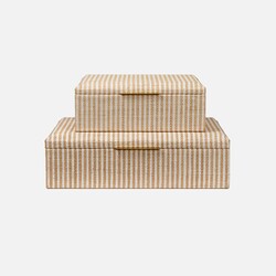 Made Goods Winslow Natural/White Striped Raffia Box