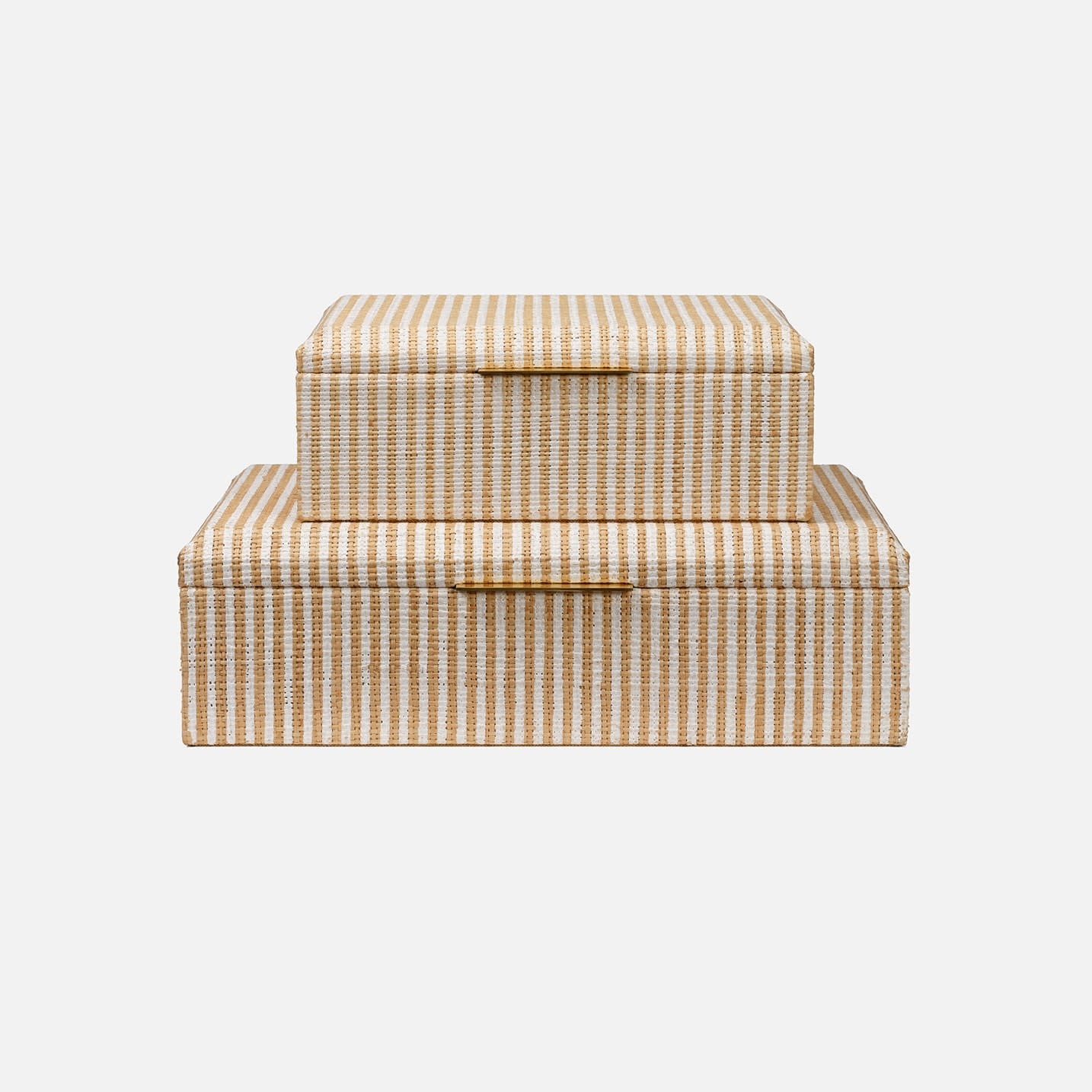Made Goods Winslow Natural/White Striped Raffia Box