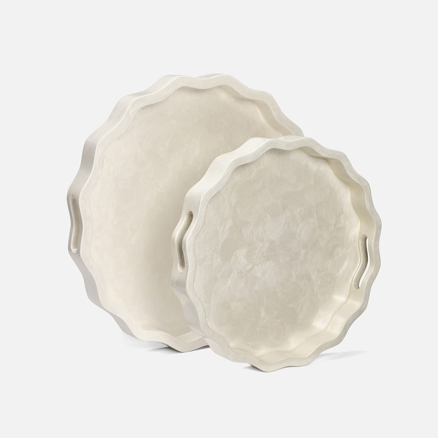 Made Goods Barbetta White Burl Resin Tray