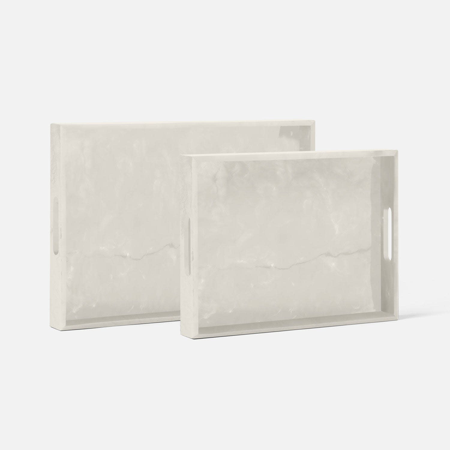 Made Goods Milan Pearl White Cast Resin Tray