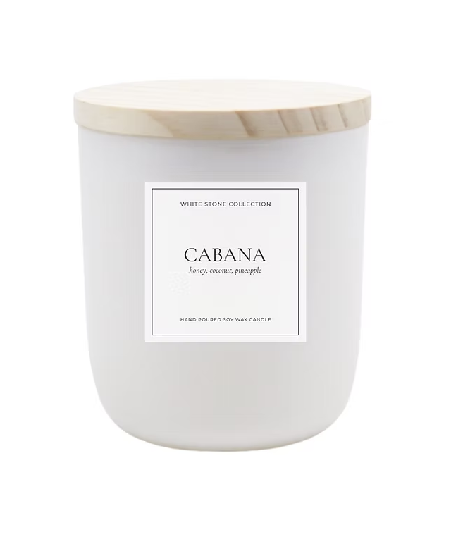 White Stone Candles White Stone Candle Cabana