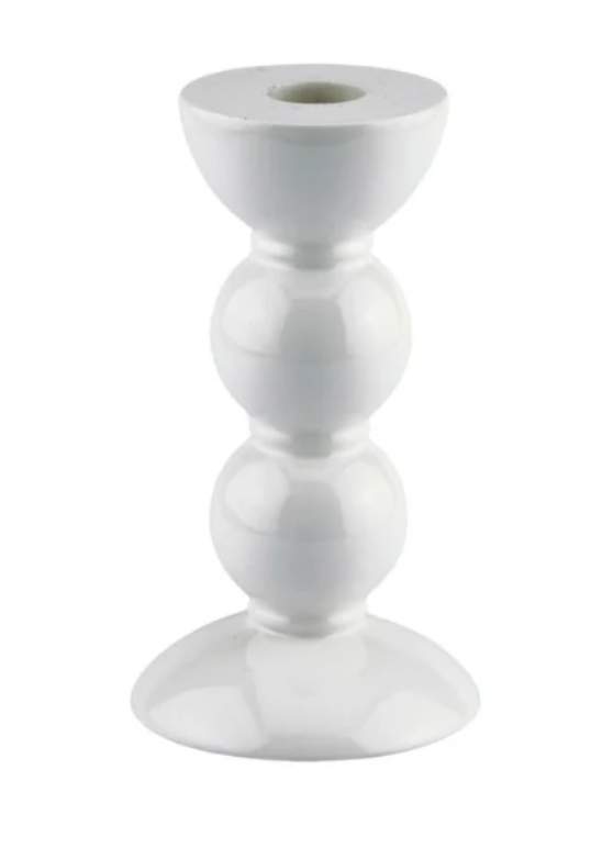 Addison Ross Medium Bobbin White Candle Stick 14cm