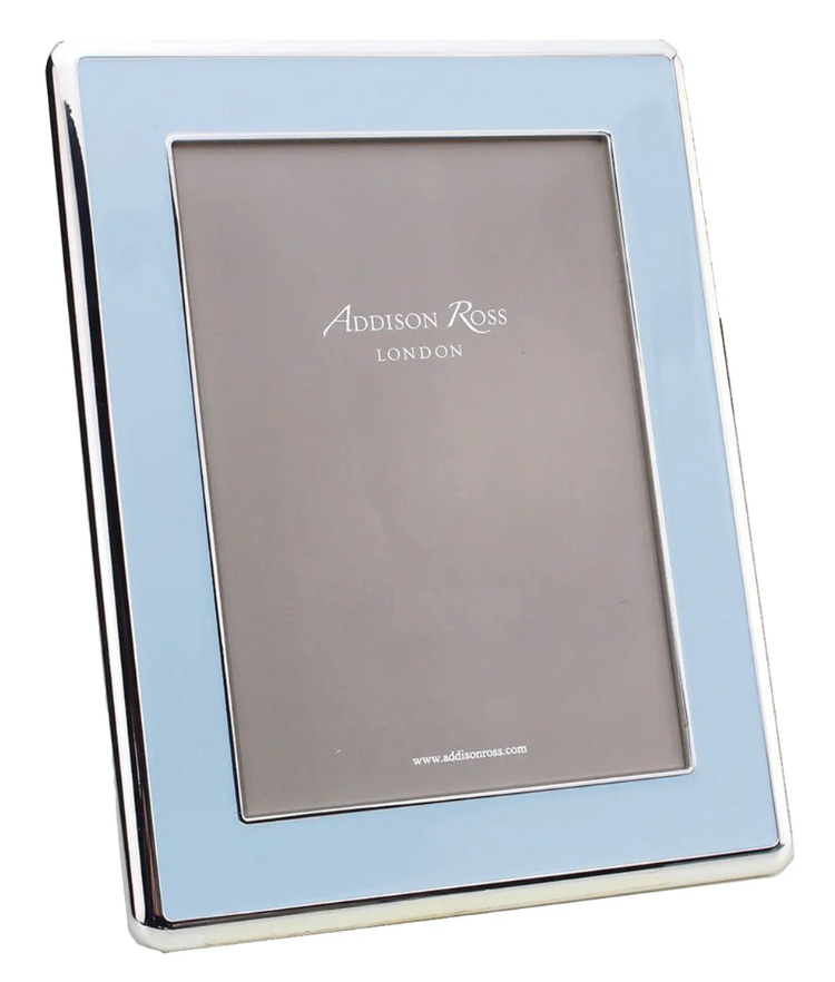 Addison Ross Powder Blue Enamel & Silver Curve Frame 30 mm 5x7