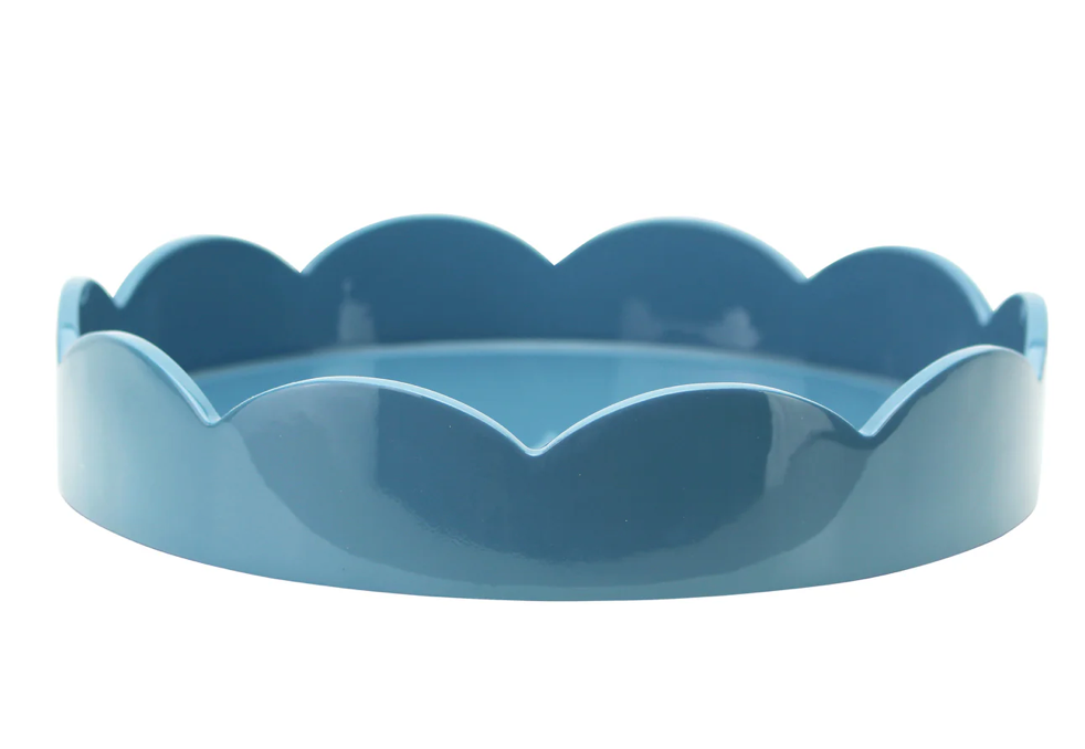 Addison Ross Scallop Tray Chambray 16x16