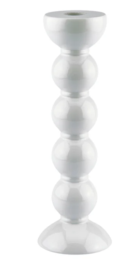 Addison Ross Tall Bobbin White Candle Stick 23cm