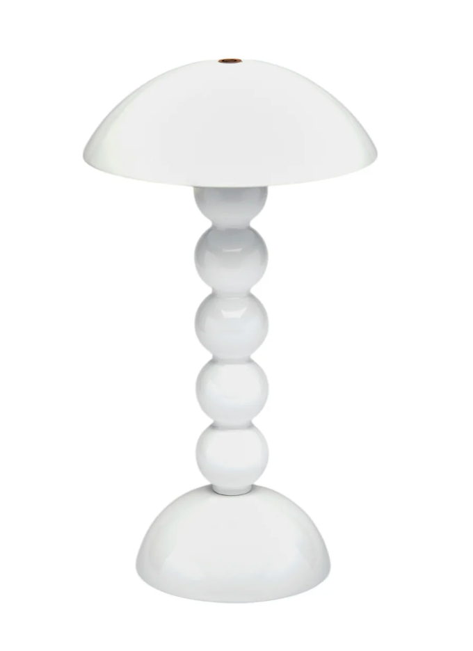 Addison Ross White Lacquer Rechargeable Bobbin LED Lamp