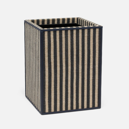 Pigeon & Poodle Franklin Navy Striped Waste Basket