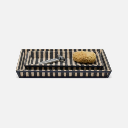 Pigeon & Poodle Franklin Navy Striped Large Tray