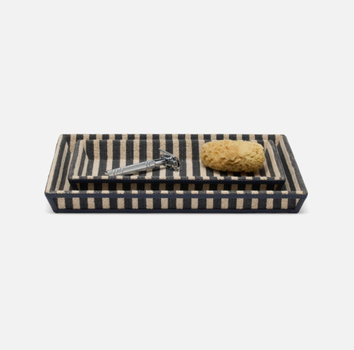 Pigeon & Poodle Franklin Navy Striped Large Tray