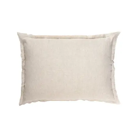 Anaya Home Beige Fringe So Soft Linen Pillow Dutch Euro 28x36
