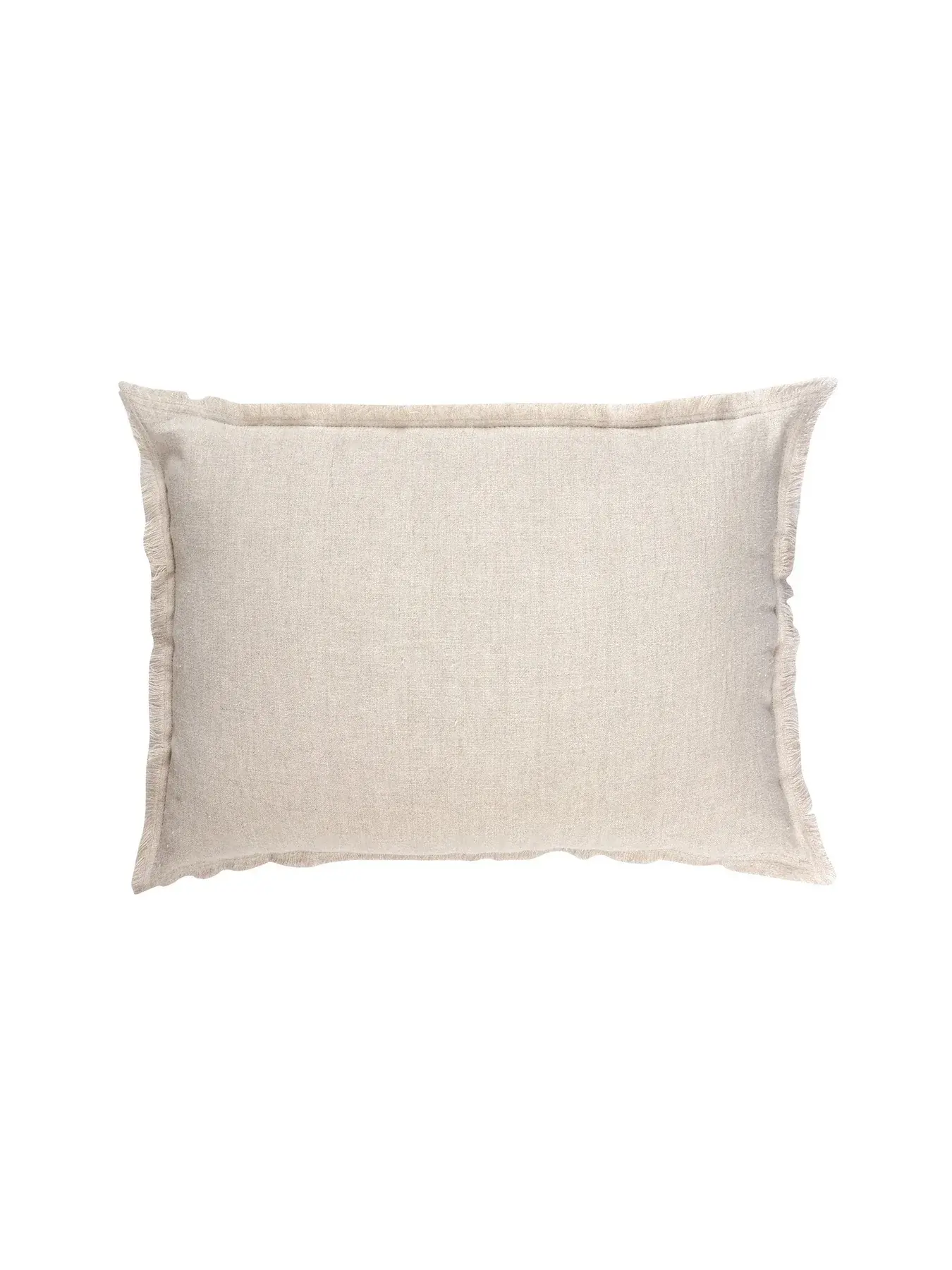 Anaya Home Beige Fringe So Soft Linen Pillow Dutch Euro 28x36