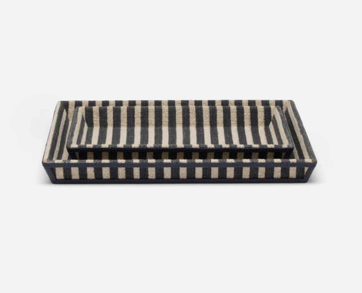 Pigeon & Poodle Franklin Navy Striped Small Tray