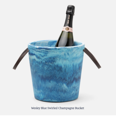 Blue Pheasant Wesley Blue Swirled Ice Bucket
