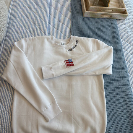 Saltwater House White Embroidered Saltwater House Crewneck