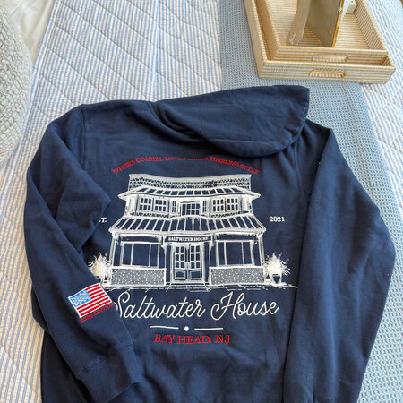 Saltwater House Navy Embroidered Saltwater House Sweatshirt Hoodie