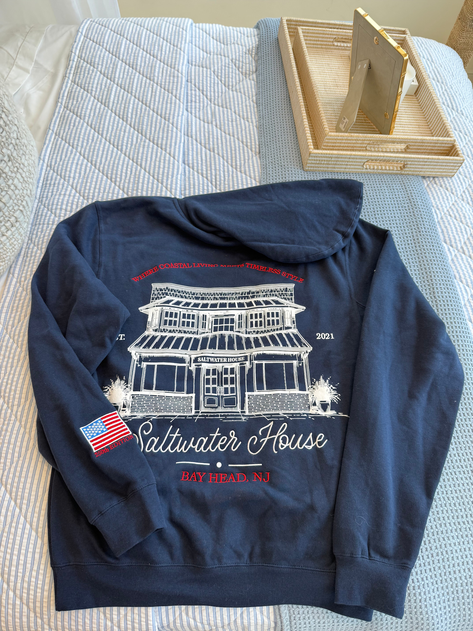 Saltwater House Navy Embroidered Saltwater House Sweatshirt Hoodie