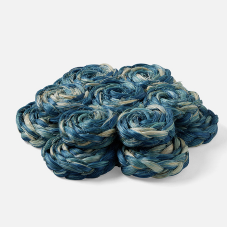 Blue Pheasant Keenan Blue Abaca Trivets Set of 2