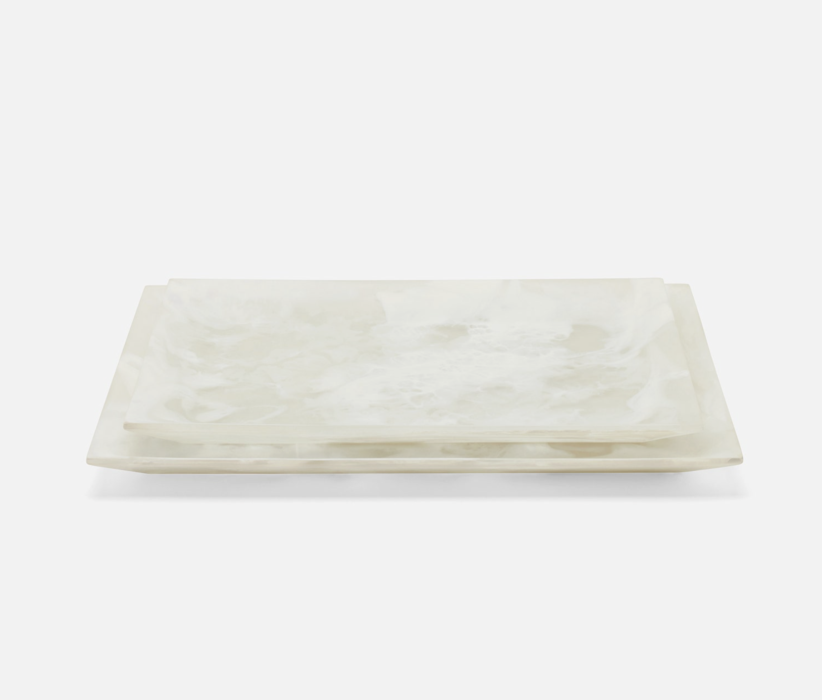 Blue Pheasant Olena White Swirl Rectangular Serving Tray Large