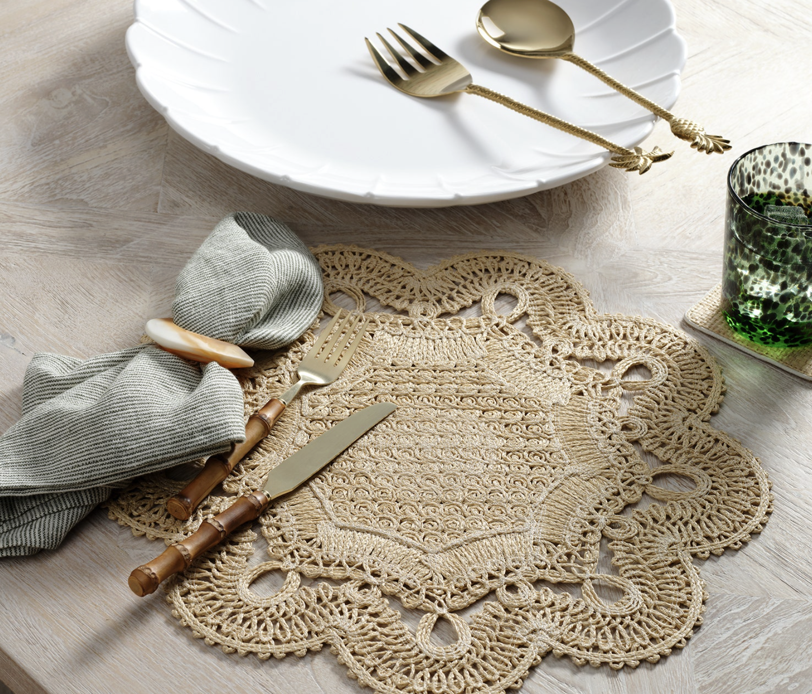 Blue Pheasant Belladonna Natural Placemat