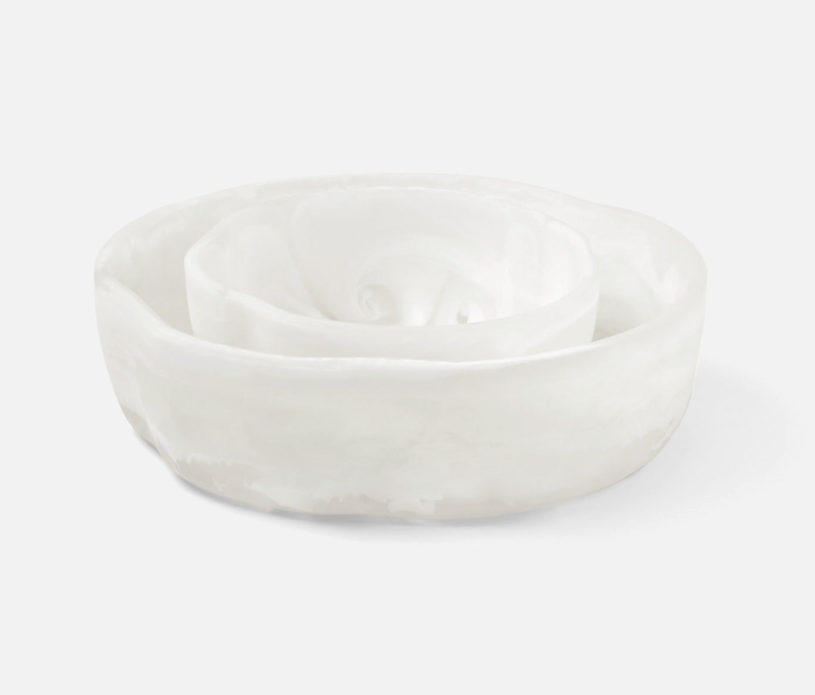 Blue Pheasant BEATRIX, White Swirled, Serving Bowls, Resin, Set/2.