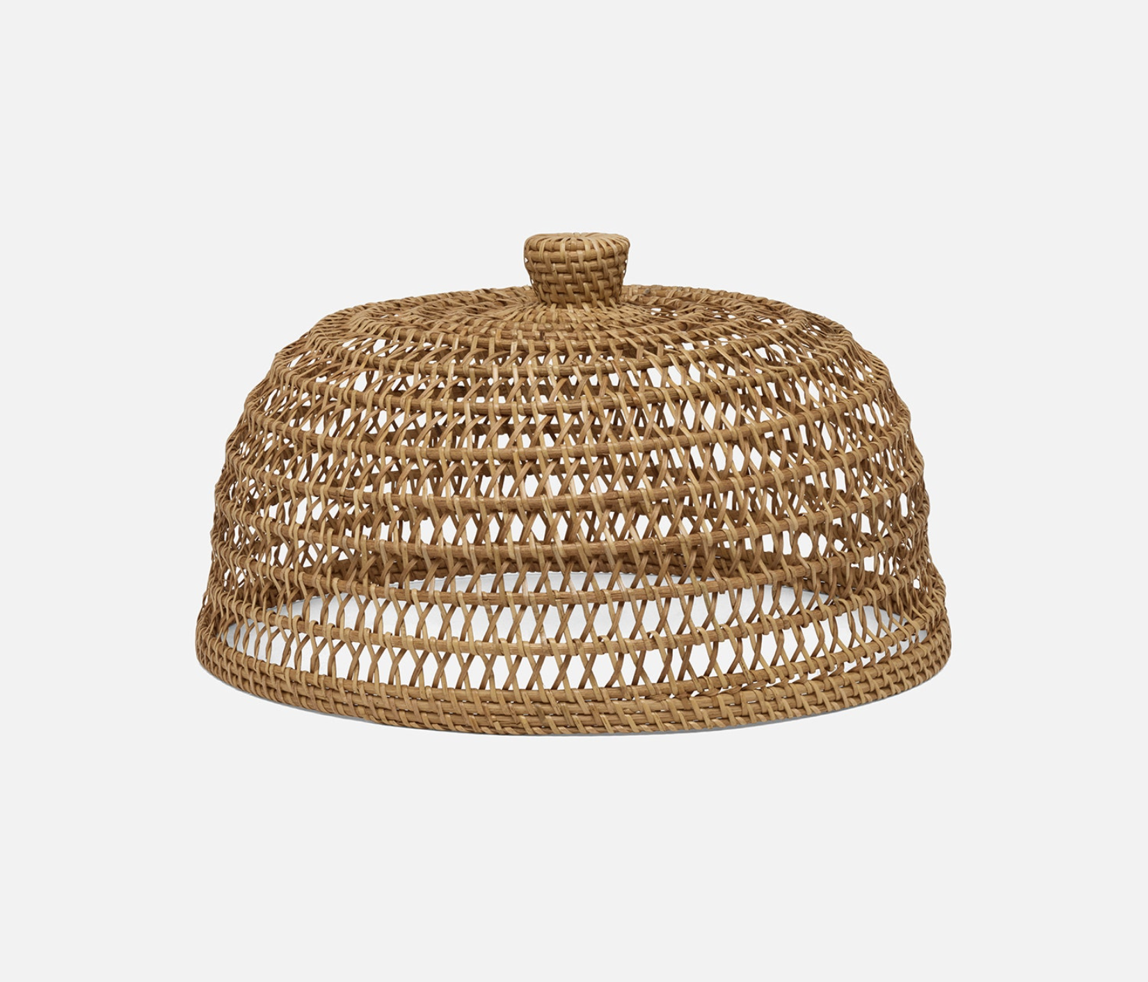 Blue Pheasant JACEN, Honey, Food Cover W/ Knob Handle, Round, Rattan, Set/2