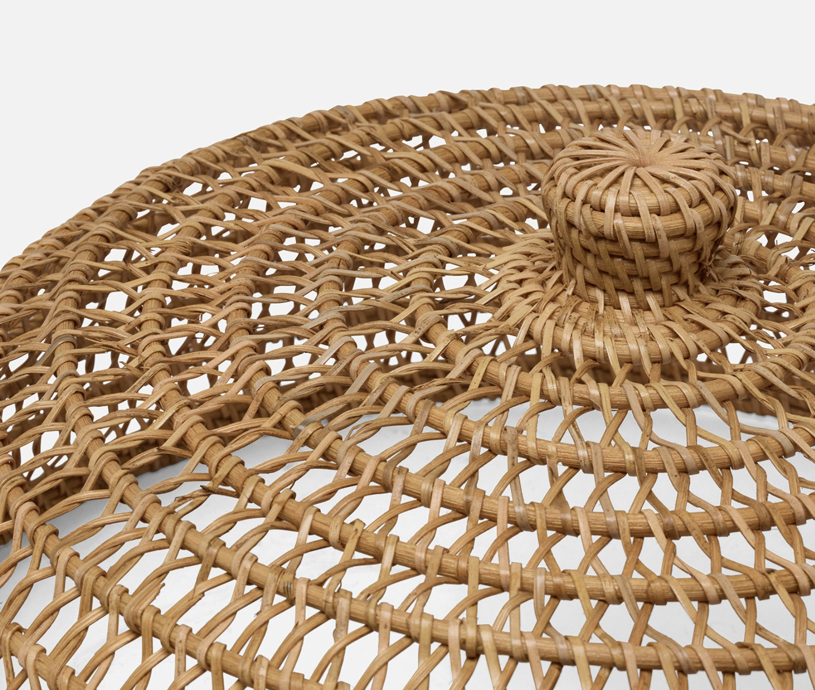 Blue Pheasant JACEN, Honey, Food Cover W/ Knob Handle, Round, Rattan, Set/2