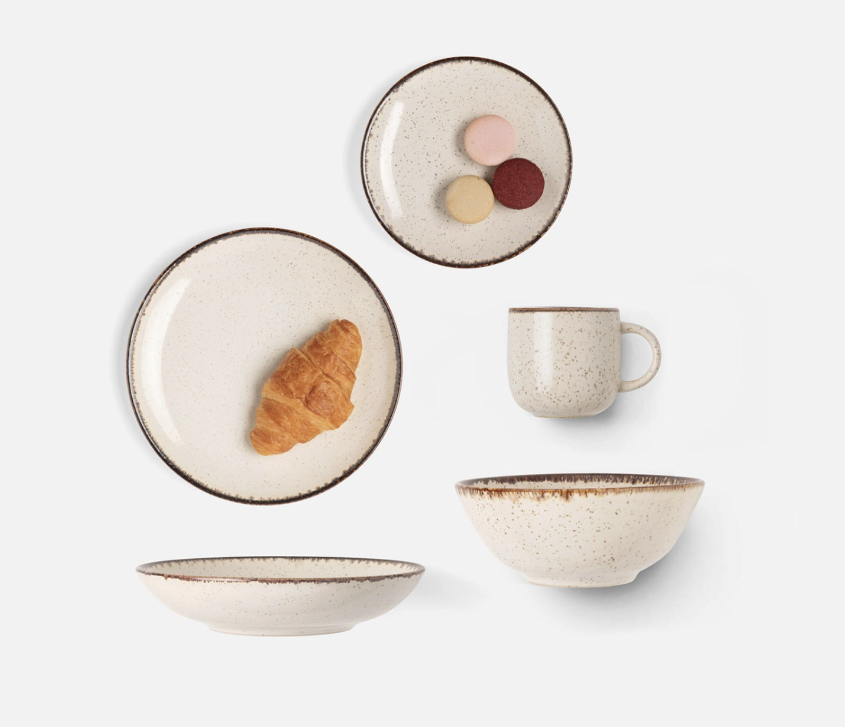 Blue Pheasant AMAYA, Speckled Ivory Salad/Dessert Plate - set of 4