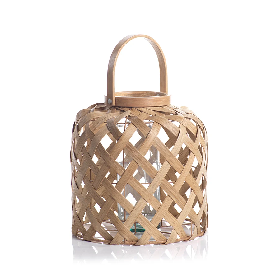Zodax Saros Flatcore Rattan Lantern 13in