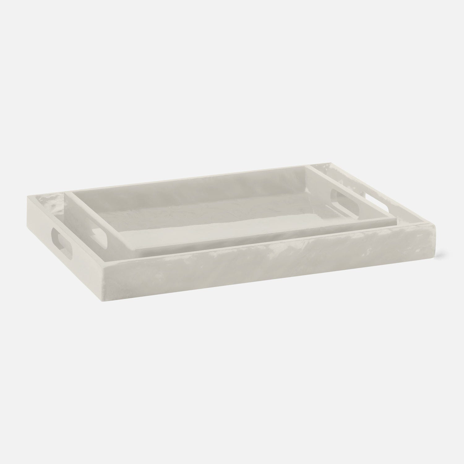 Made Goods Milan Pearl White Cast Resin Tray