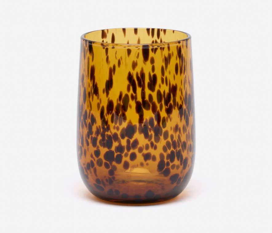 Blue Pheasant AVALON, Tortoise, Tumbler, Hand Blown Glass,