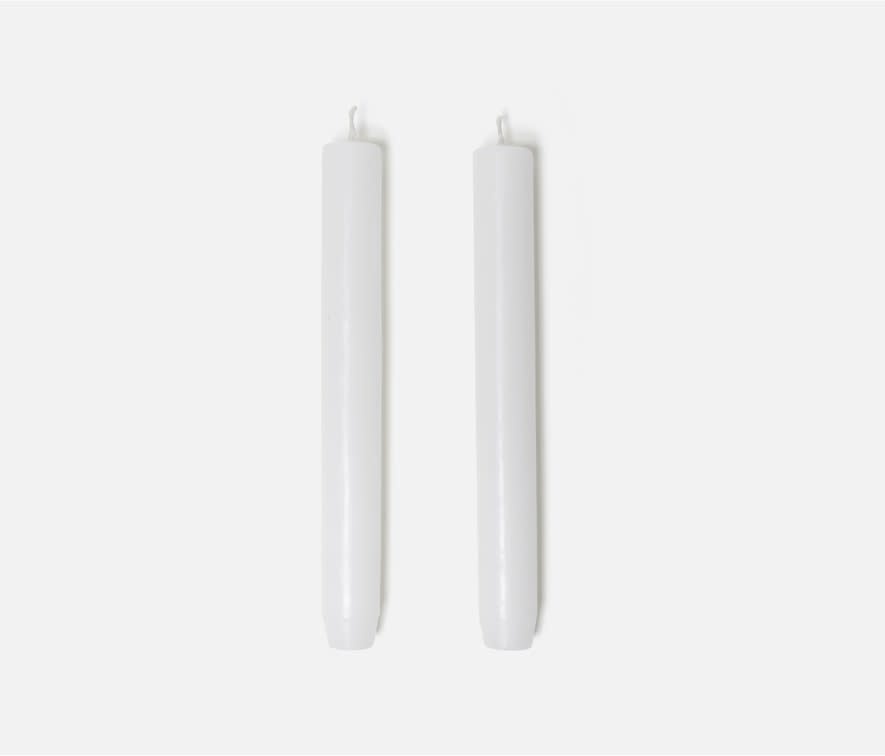Blue Pheasant 8" Taper Candles White Boxed Set of 6