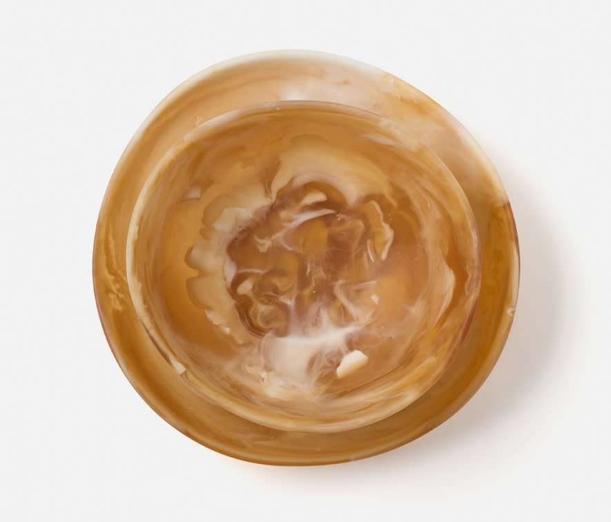 Blue Pheasant MAZZY, Amber Swirled, Serving Bowls, Resin, Set/2.