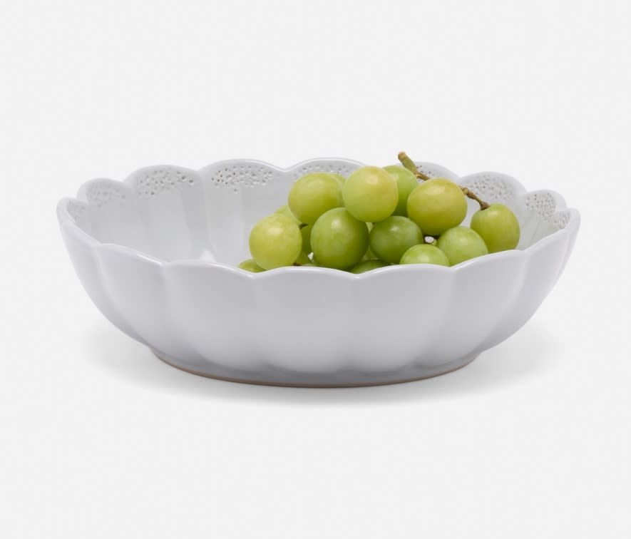 Blue Pheasant CAMILLA, Cloud Gray, Round Serving Bowl, Stoneware, Large