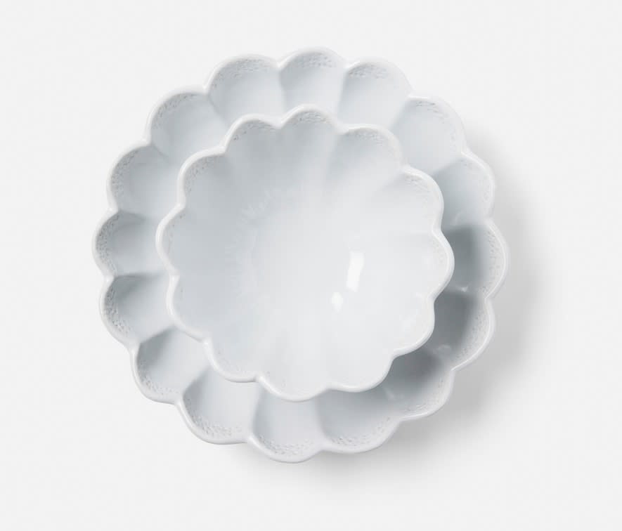 Blue Pheasant CAMILLA, Cloud Gray, Round Serving Bowl, Stoneware, Large
